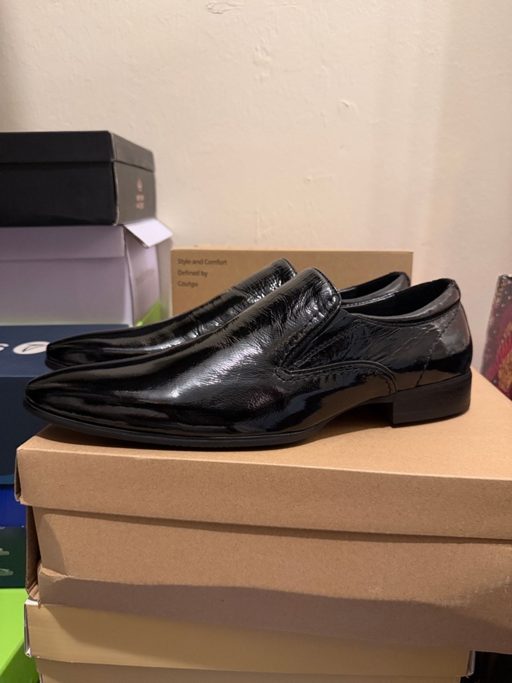 Classic Black Patent Leather Slip-On Loafers